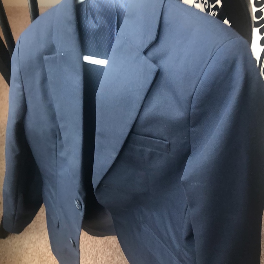 Little boys navy suit coat.
